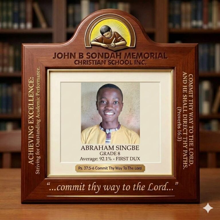 8th Grade, 1st Dux