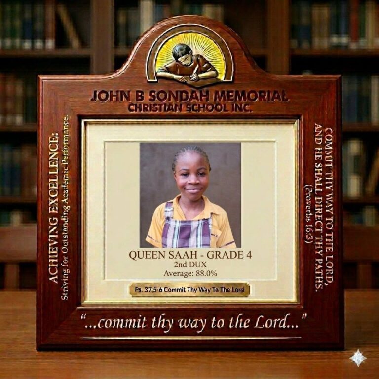 4th Grade, 2nd Dux